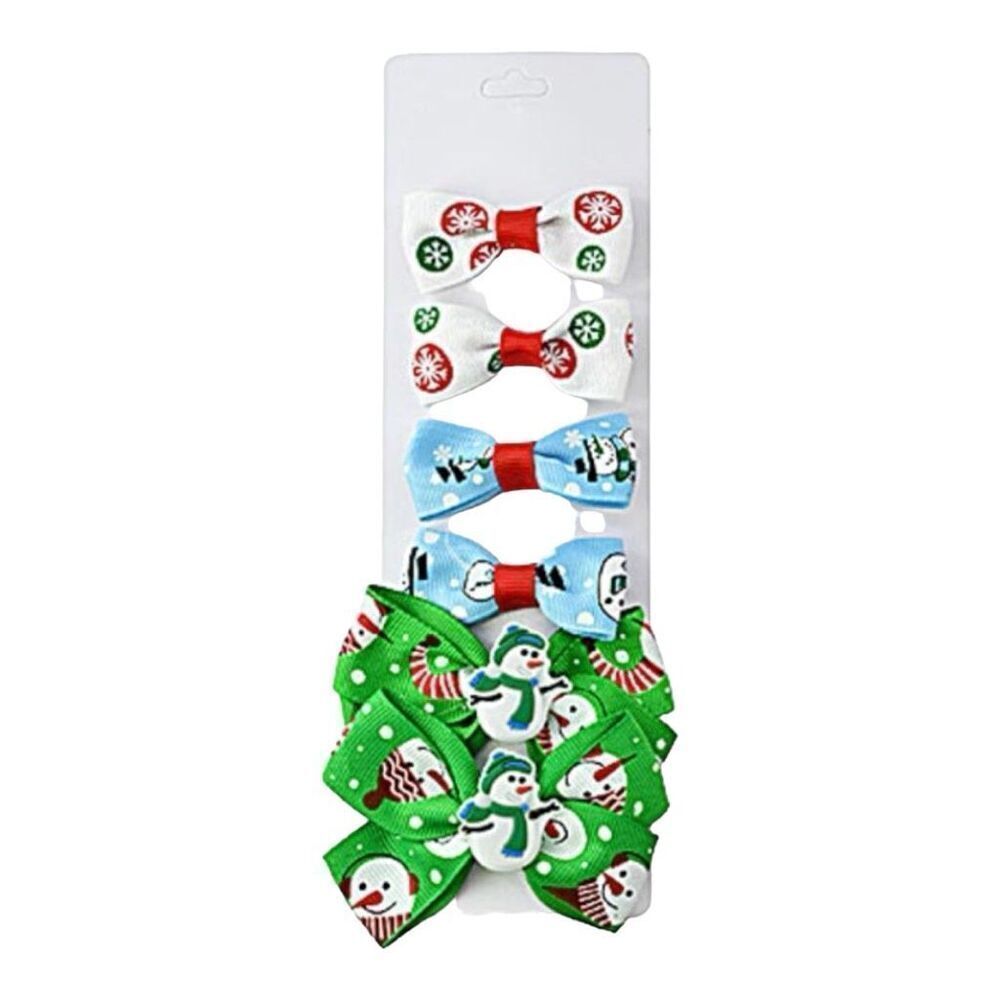 New Boutique Baby Toddler Girls Christmas Holiday Hair Bow Clips Accessory Set